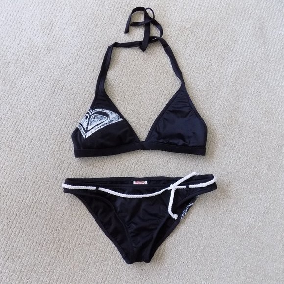 Roxy Other - quicksilver roxy black and white logo bikini set